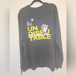 Nike Rams Super Bowl LVI Champions Long Sleeve Shirt Size XL NWOT